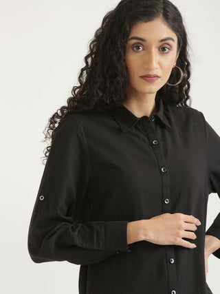 Black Airy-Linen Shirt