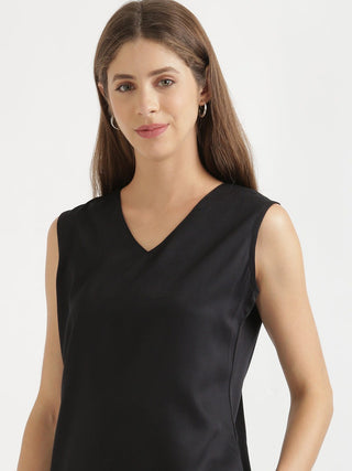 Black V-Neck Sleeveless Top