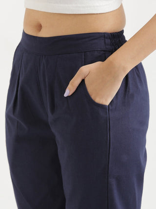 Navy Blue Cotton Pant