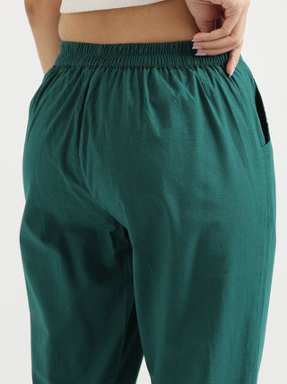 Bottle Green Cotton Pant