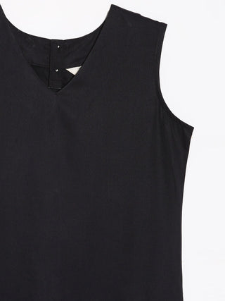 Black V-Neck Sleeveless Top