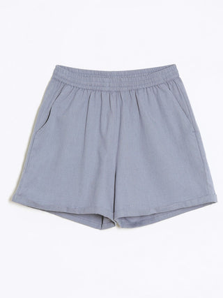 English Blue Airy-Linen Shorts