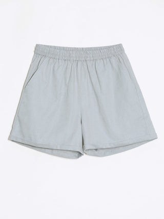 Sky Blue Airy-Linen Shorts