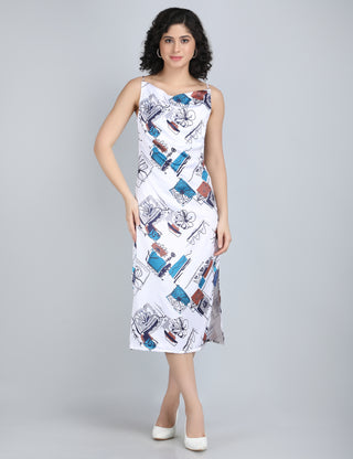 Artistic Abstract Print Midi Dress