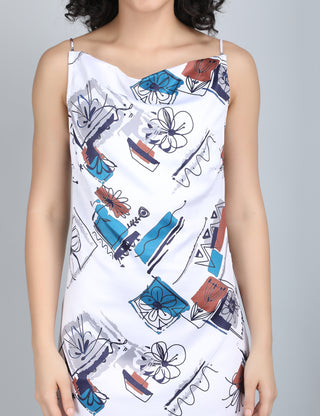 Artistic Abstract Print Midi Dress