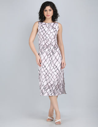 Modern Abstract Pattern Midi Dress