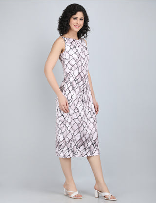 Modern Abstract Pattern Midi Dress