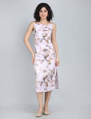 Elegant Earth Tone Midi Dress