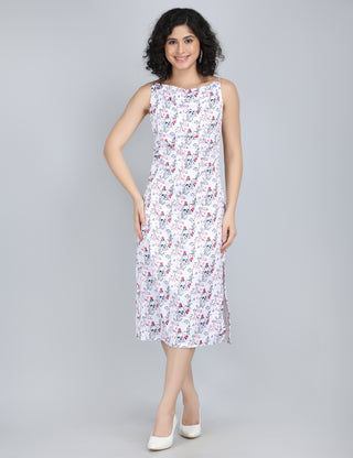 Charming Floral Vine Midi Dress