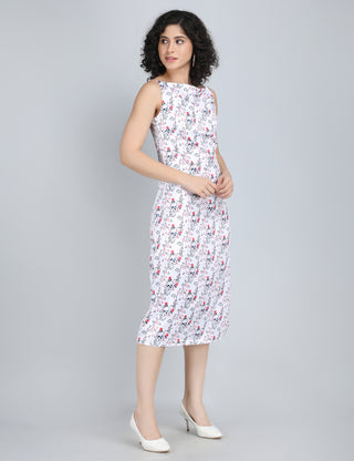 Charming Floral Vine Midi Dress