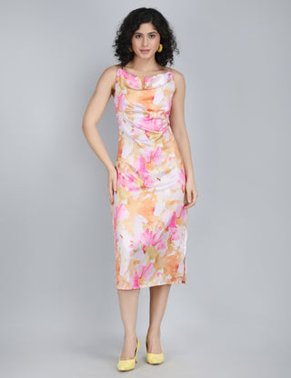 Sunset Glow Floral Midi Dress