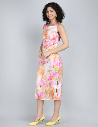 Sunset Glow Floral Midi Dress