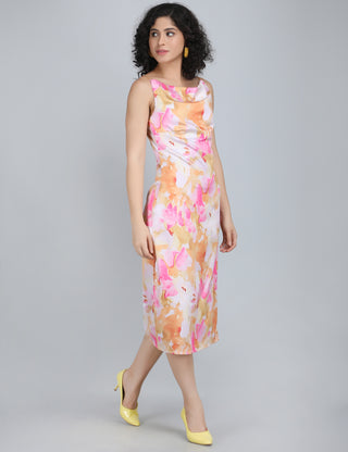 Sunset Glow Floral Midi Dress