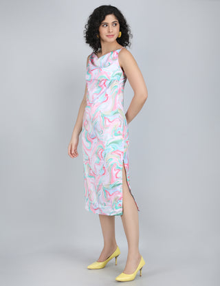 Pastel Swirl Midi Dress