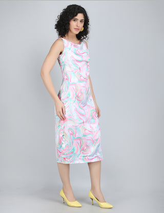 Pastel Swirl Midi Dress