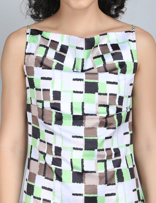 Modern Geometric Print Midi Dress