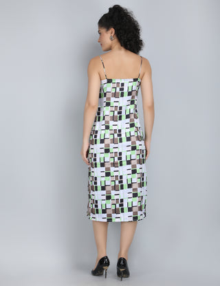 Modern Geometric Print Midi Dress