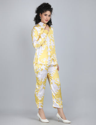 Sunny Ikat Print Satin Co-Ord Set