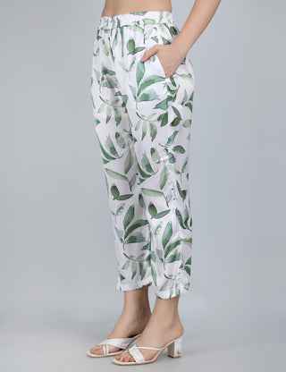 Evergreen Satin Leafy Co-Ord Set