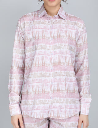 Blush Abstract Print Linen Co-Ord Set