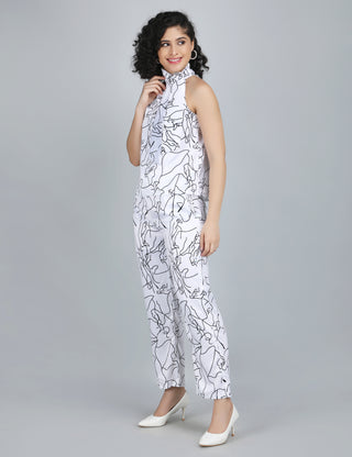 Contemporary Line Art Halter Co-Ord Set