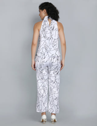 Contemporary Line Art Halter Co-Ord Set