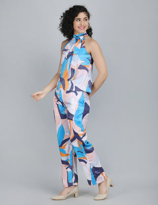 Vibrant Waves Halter Co-Ord Set