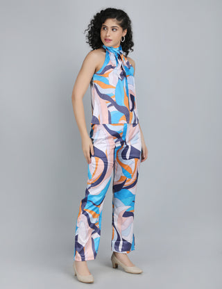 Vibrant Waves Halter Co-Ord Set