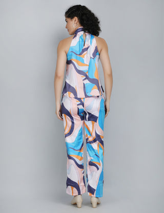 Vibrant Waves Halter Co-Ord Set