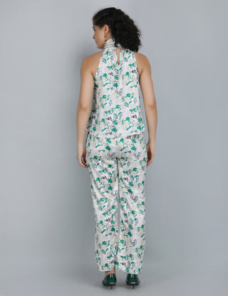 Lush Green Botanical Halter Co-Ord Set