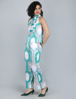 Aqua Waves Halter Co-Ord Set