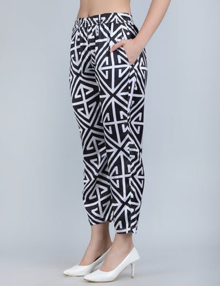 Geometric Maze Print Satin Co-Ord Set