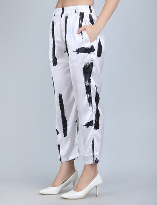 Abstract Monochrome Brush Stroke Satin Co-Ord Set