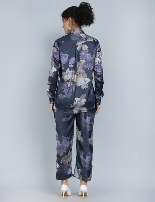 Midnight Floral Satin Co-Ord Set