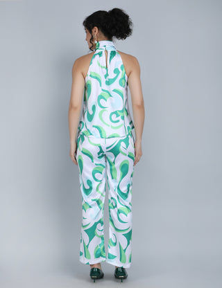 Emerald Waves Halter Co-Ord Set