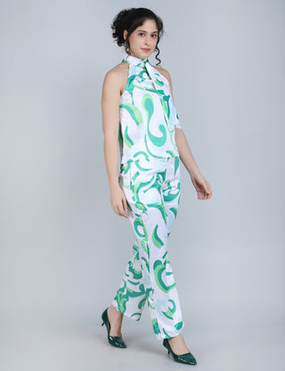 Emerald Waves Halter Co-Ord Set