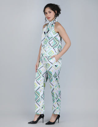 Geometric Diamond Halter Co-Ord Set