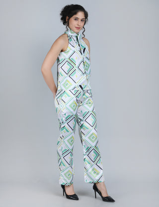 Geometric Diamond Halter Co-Ord Set