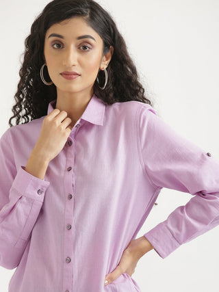 Lilac Airy-Linen Shirt