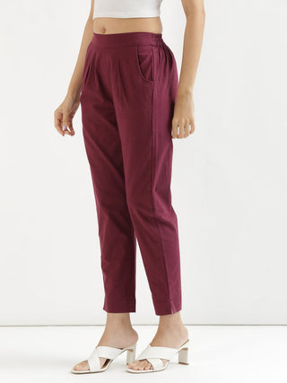 Wine Cotton Pant