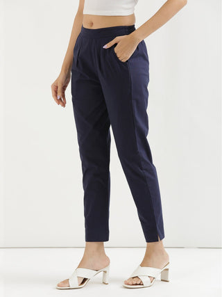 Navy Blue Cotton Pant