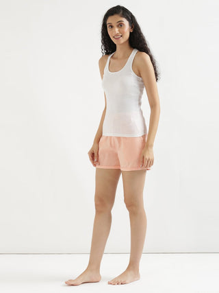 Peach Airy-Linen Shorts