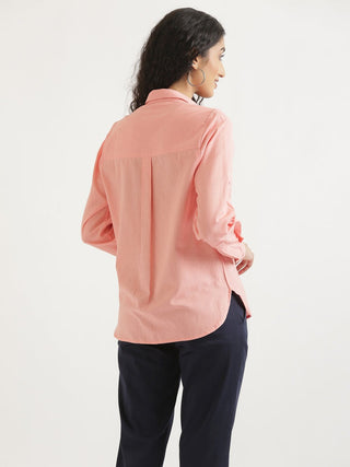 Peach Airy-Linen Shirt