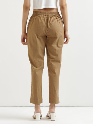 Coffee Brown Cotton Pant