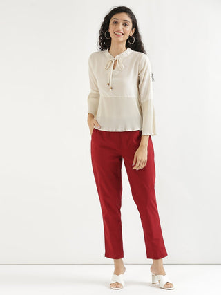 Maroon Cotton Pant