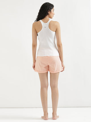 Peach Airy-Linen Shorts