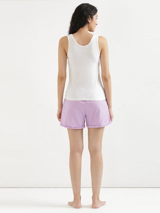 Lilac Airy-Linen Shorts