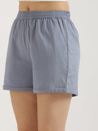 English Blue Airy-Linen Shorts