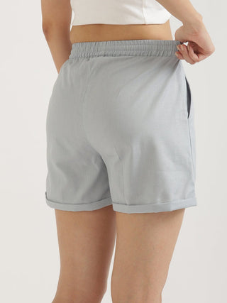 Sky Blue Airy-Linen Shorts