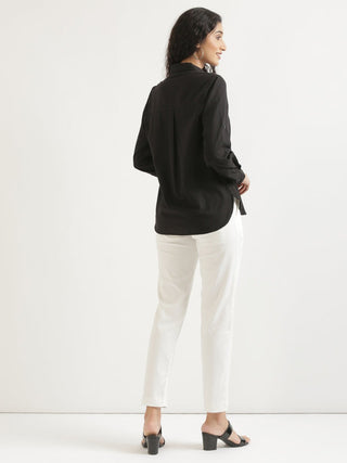 Black Airy-Linen Shirt